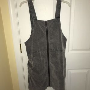 Grey overall zipper overall dress
